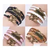 Bracelets de charme ami BFF pour femmes hommes vintage amour coeur infinie tressée corde en cuir enveloppe bracelet mode amitié bijoux gif ot8x5