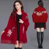 Sjaals herfst winter gebreide dames jacquard cape bloem borduurer gezellige kasjmier pashmina dames poncho wraps andere sjaals