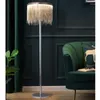 Floor Lamps Modern Chrome Metal Led Lights For Living Room Bedroom Tassel Standing Luminaria Lighting Fixtures Home Decoration