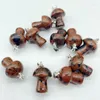 Pendant Necklaces 10 PCS Natural Crystal Stone Pendants Mushroom Shape Charms Birthday Necklace Earring Gift DIY Women Jewelry Making