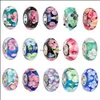 Charms Mix Bk Diy Glass Crystal Pärlor Dubbelskikt Flower Big Hole Loose Spacer Craft European Sier Pärled för charmarmband juvelr ot6oc