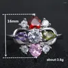 Wedding Rings Hainon Fashion Colorful Heart Flower Shape Big Zircon Stone For Women Engagement Luxury Silver Color Ring Jewelry