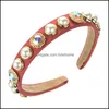 Hoofdbanden Fashion Women Hoofdband Pearls Rhinestone Hairband Handgemaakte Barokke hoofddeksel Girls Haaraccessoires 990 B3 Drop Delivery Jood Dhpan