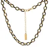 Chains 1pcs Stainless Steel Gold Enamel Thick Chunky Cable Chain Choker Necklaces Hip Hop Collar For Women Girls BraceletsChains