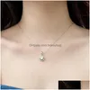 Pendant Necklaces Trendy S925 Sterling Sier 0.5Ct D Color Vvs1 Windmills Moissanite Necklace For Women Plated White Gold Pass Diamon Dhncg