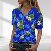 Chemisiers pour femmes chemises chemise hawaïenne chemisier Funky poches avant laisser fleur imprimé palmier mode élégant bouton haut décontracté femmes