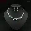 Necklace Earrings Set Funmode Classic Water Drop Colorful CZ Bridal Dubai Full Jewelry For Women Wedding Party Accessories FS206