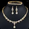 Halskette Ohrringe Set Hohe Qualität Luxus Zirkon Schmuck Frauen Arabisch Dubai Braut Hochzeit Party Boutique Zubehör Parrure Bijoux Femme