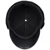 Berets X7056 Men's Winter Flat Top Hat Bomber Earflap Black Warm Thick Ski Snow Windproof Male Russian Ear Protective