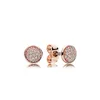 Boucles d'oreilles à tige en argent sterling 2023 925, or rose, cristal, élégance classique pour femmes, amour étincelant, bijoux à faire soi-même