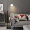 Floor Lamps American Retro Brass LED Lamp Living Room Bedroom Study Northern Europe Creative Glass Fishing Vertical Table