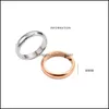 Band Rings Casual Smooth Stainless Steel Couple Gold Simple 4Mm Women Men Lovers Wedding Jewelry Engagement Gifts Drop Delivery Otoqa