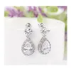 Earrings Necklace Teardrop Cubic Zirconia Pendant High Quality Brand Water Drop Wedding Jewelry Cz Stone Dangle Ear Delivery Sets Otxoh