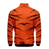 Erkek Ceket Tiger Stripe 3D Stil İnce Uygun Rüzgar Yasağı Erkekler Fermuar Moda Trendi Gündelik Ceket Windbreakers's