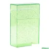 Cigarette Cases Pretty Transparent Colorf Plastic Portable Tobacco Case Holder Storage Er Box Innovative Protective Shell Smoking Dr Dhtcu