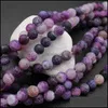 Stone Fashion Purple Agate Loose Beads Pick Size 4.6.8.10 Mm High Quality Strand Bead Natural Charms Handmade Diy Stretch Drop Deliv Otop1