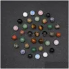 Stone 10mm Chakra Loose Reiki Healing Natural Ball Bead Palm Quartz Mineral Crystals Tumbled ￤delstenar Handstycke Yoga Hem Dekorati Dhut8
