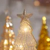 Christmas Decorations Glowing Glass Tree Home Desktop Decorative Night Lights Party Mall Xmas Windows Decor Festival Gifts Crystal Ornaments