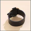 Bangle Vintage Leather Wide Punk Style Classic Wrist Bracelet Black Couple Holiday Party Jewelry Gift Drop Delivery Bracelets Otn4E