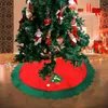 Juldekorationer användbar trädkjolvåg kantad vikbar hemdekoration Xmas mattstjärntryck förkläde för fest
