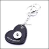 Arts And Crafts Fashion Heart Pu Leather Keychain Jewelry 18Mm Snap Buttons Key Pendant Chain Car Bag Snaps Keyring Drop Delivery Ho Dhnbf