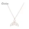 Pendentif Colliers Baleine Queue Boho Collier Pour Femmes En Acier Inoxydable Évider Dauphin Queue De Poisson Ras Du Cou Colar Sirène Bijoux Drop D Otlmc