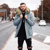 Men's Jackets Winter Casual Down Thick Furry Turn-Down Collar Solid Coat Long Sleeve Zipper Pocket Fashion Male