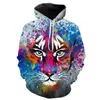 Herren Hoodies Animal Hoodie Hip Hop Streetwear Casual Marke 3D Tiger XXS-4XL Sweatshirts