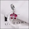 Argento 100 Real S925 Ciondolo Sier Fit Pandora Bracciale Orc Hanging Charm Fatto Di Perline A Forma Di Fiore Sterling 132C3 Drop Delivery Jewe Dh81C