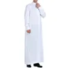 Ethnic Clothing Men's Saudi Arabic Thobe Jubba Dishdasha Long Sleeve Robe Ramadan Muslim Dress Middle East Islamic