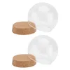 Plates 2pcs Decorative Showcase Dome For Forever Flower Serving Cover Cake Display Stand Bell Jar