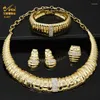 Ketting oorbellen set aniid dubai 2023 hoogwaardige bruiloft sieraden Afrikaanse vergulde gouden choker armband sets geschenken groothandel