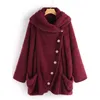 Women's Jackets Vest Coats Cloak Pockets Vintage Women Casual Oversize Solid Big Turtleneck Coat Christmas Gifts MomWomen's