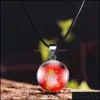 Hanger kettingen aankomst Neba Space Universe Galaxy ketting glas cabochon choker lederen touwketen voor vrouwen groothandel drop deli ot48Z