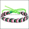 Braccialetti con ciondoli Vintage fatto a mano Boho Wave Bracciale Mticolor Arcobaleno Tessuto Bracciale intrecciato Gioielli piede moda per le donne Q570Fz Dro Dh8Yr