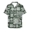 Chemises décontractées pour hommes Samoan marocain Traditional Tribal Imprime d'été Single Breasted V-cou Shirt Aboul Côté Classique Men