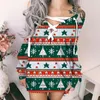 Women's Hoodies & Sweatshirts 2023 Christmas Sweatshirt Cartoon Santa Claus Xmas Hat Print Winter Women Clothes Long Sleeve Crewneck Kawaii