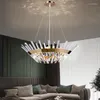 Pendant Lamps Golden Round Crystal Chandelier Living Room Bedroom Interior Lamp Lighting Fixture Glossy Suspension