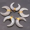 Pendant Necklaces Selling Natural Crystal Stone Tooth Crescent Horns Pendants Healing Charms Fashion Jewelry Accessories Wholesale 4Pcs