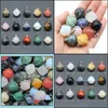 Konst och hantverk Natural Crystal Mini Planet Galactic Charms Rose Quartz Aventurine Labradorite Stone Universe Pendant f￶r DIY Neckla Dhwgh