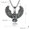 Pendentif Colliers De Mode Dominateur Sier Eagle Pour Hommes Punk Hip Hop En Acier Inoxydable Animal Biker Collier Bijoux Cadeau En Gros D Dhige