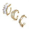 Orecchini schienali Oreri per cuffia per le orecchie di cristallo lucido per donne chic Simple Zirconia Gold Colore Gold Fino Piercing Cuban Link Cartilagine Orecchie