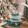 Verres à vin Konco tasses mignonnes arbre de noël café Double paroi isolé tasse à expresso cadeau pour femmes enfant bureau