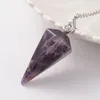 Hänghalsband 5st helande pendel för spådom dows lapis lazulis amethysts kvarts kristaller natursten reiki pendulos