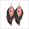 Charm Mtilayer Faux Leather Sequin Earrings for Women Girls Jewelry Lightweight Teardrop Earring 17 Styles DHS B18FA Drop Delivery Dhadv