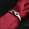 Fedi nuziali Oro Sier Colore Infinity Ring Eternity Hand Charms Buon amico Regalo Amore infinito Simbolo Gioielli di moda per le donne Whol Dh46H