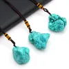 Colares pendentes Moda de pedra natural Irregular Turquoises Charms Boho Chain Chain For Mull Men Jewelry Acessórios