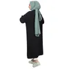 الملابس العرقية الخريف شتاء النساء الحجاب الزر كارديجان لون ملون للملابس الإسلامية ماكسي فستان الرجعية الرجعية