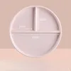Plates Compartment Plate For Round Plastic Dinner Dinnerware Dining Serving Dishes Cake Salad Kitchen Useful