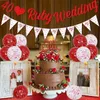 Party Decoration Sursurprise 40th Wedding Anniversary Decorations Ruby Glitter Banners Bunting Flag Balloons Supplies